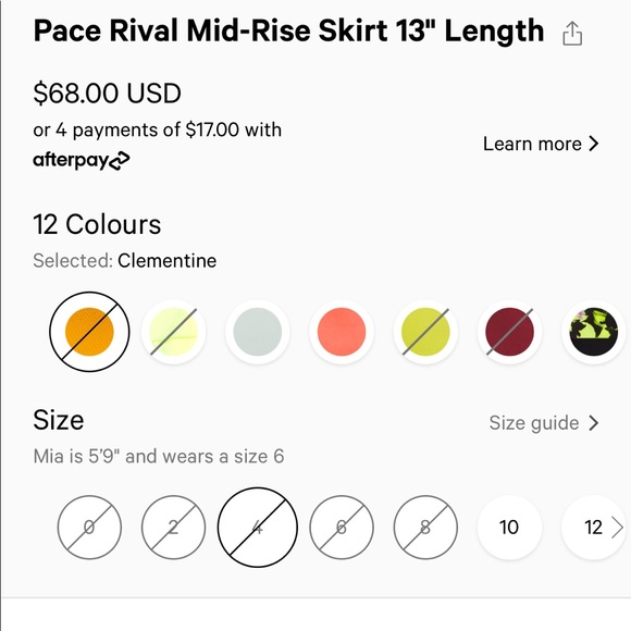 Lululemon Pace Rival MR Skirt - Clementine 4 - Picture 7 of 11